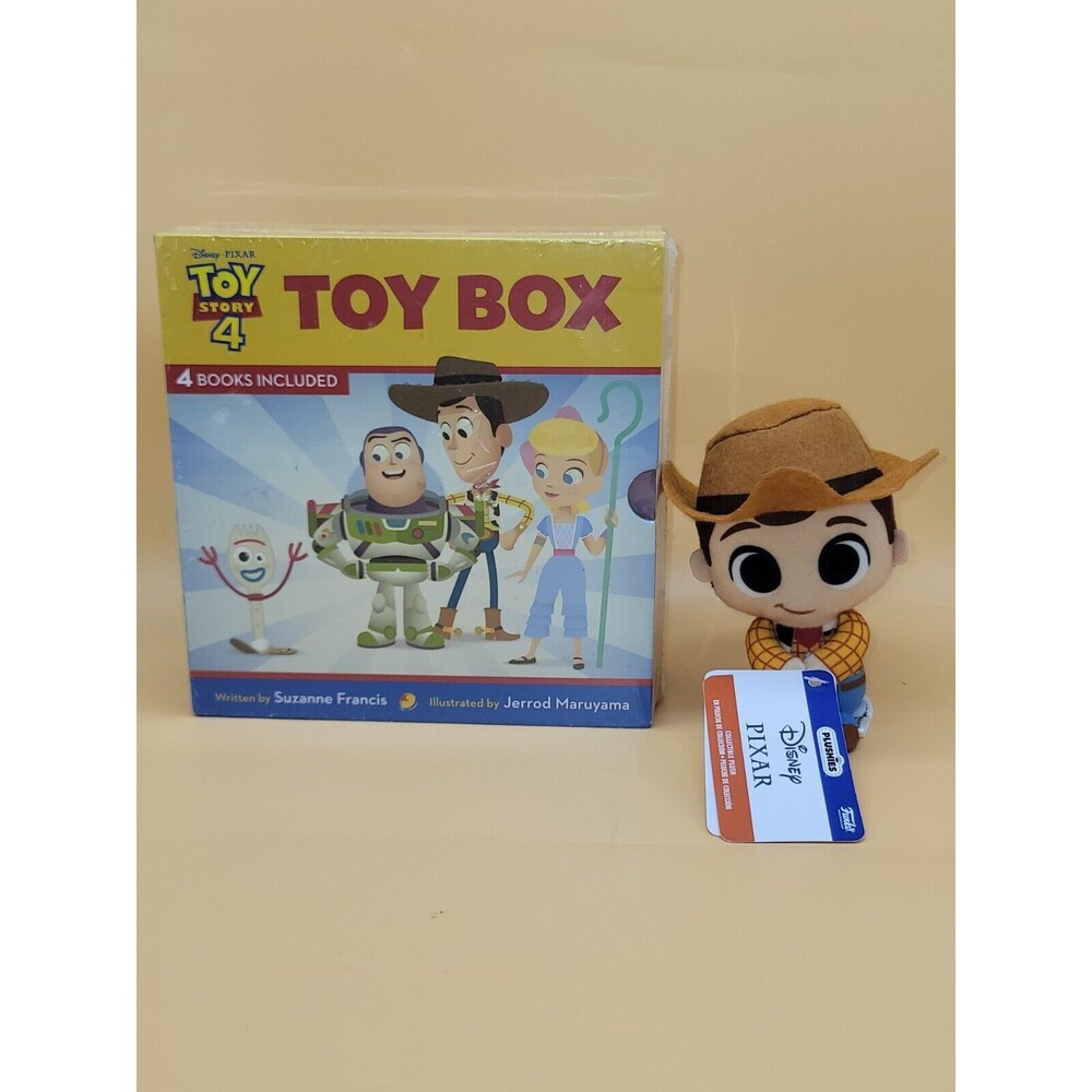 Toy Story 4~ Toy Box w/4 Books by Suzanne Francis/Jerrod Maruyama W/ Woody Plush